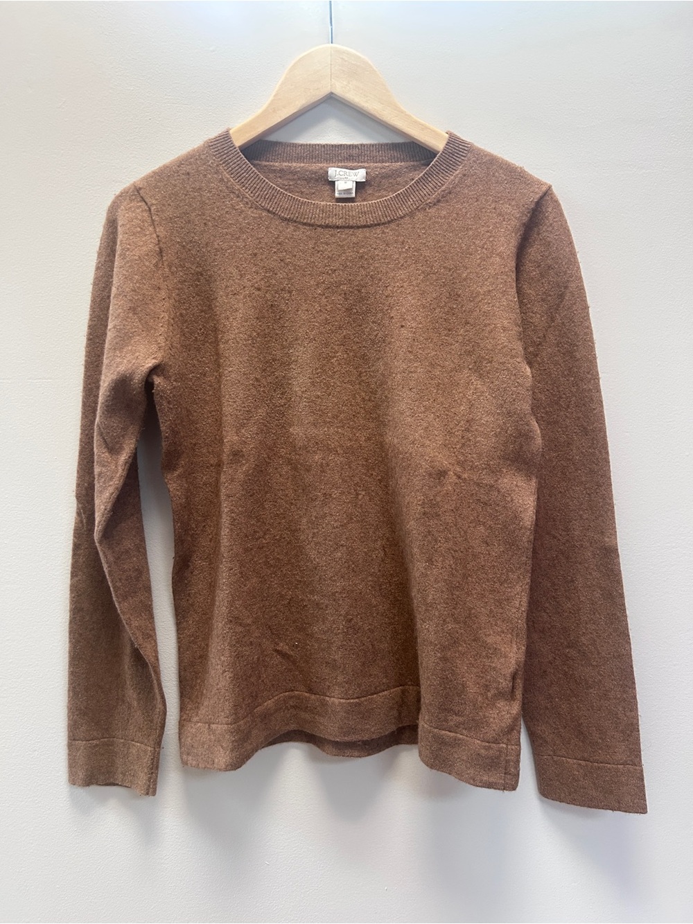 Brown J Crew Cotton Teddy Sweater Autumn Style